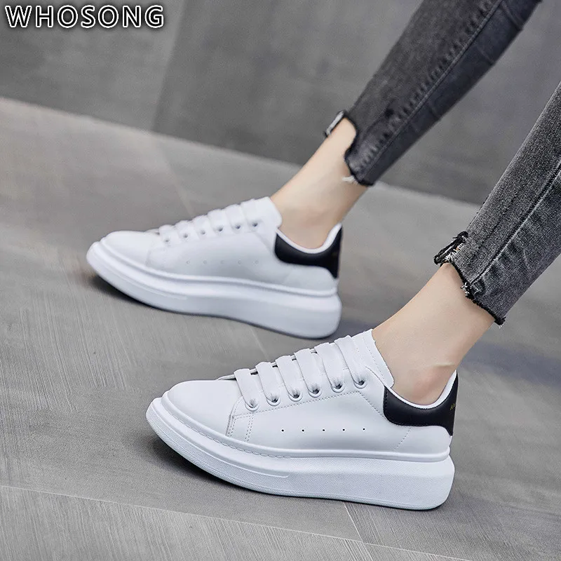 women shoes footwear White Women Shoes Sneakers Breathble Vulcanized Shoes Women leather Flat shoes Women Lace up Casual Shoes