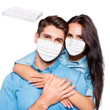 

10pc Face Mask Adult Valentine's Day Printing Маска Breathable Disposable 3-layer Mouth Mask Multi-purpose Masque Mascarillas