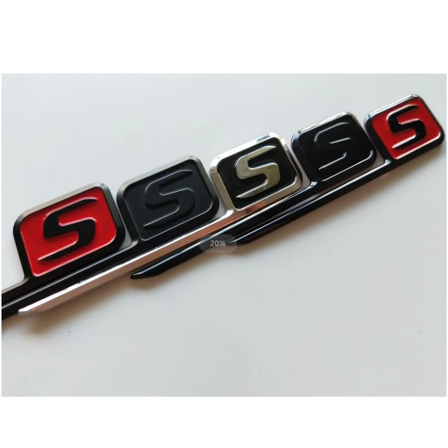 Хромированные черные красные буквы S значки-Эмблемы для Mercedes Benz C63s E63s CLS63s S63s GLE63s GLC63s GLS63s AMG S