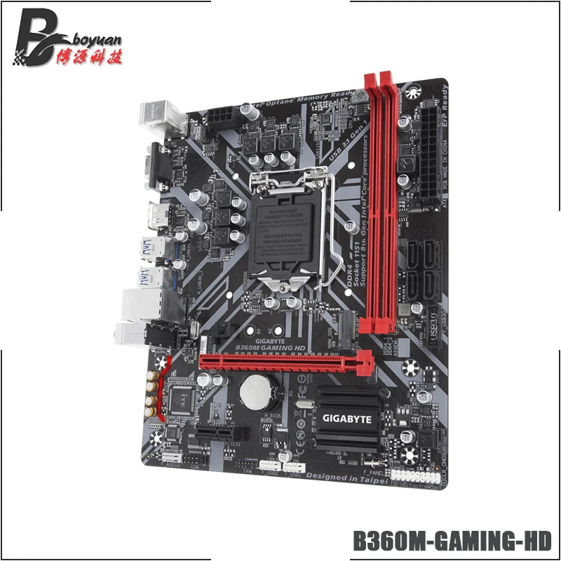 Gigabyte GA B360M игровой HD M-ATX Intel B360/DDR4/двойные каналы/SSD/32G/USB3.1/STAT3.0//может поддерживать процессор i9 9900KF/LGA 1151