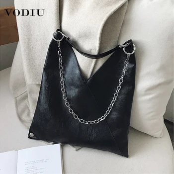 

Vintage 2019 Women Shoulder Bag Leather Handbags New Patchwork Women's Messenger Bags Ladies Casual Tote Chain Bucket Sac A Main
