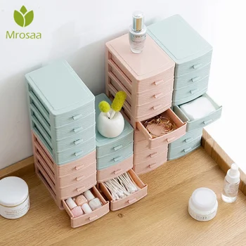 

Makeup Organizer Drawer Mini Desktop Storage Box Case Multi-layer Cosmetic Holder Office Stationery Drawer Container Nordic