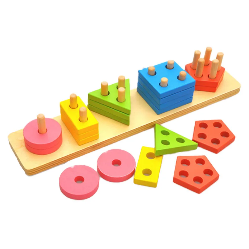 

Kids Educational Toys Wooden Puzzle Stacking Tower Montessori Early Learning Classic Mathematical Puzzle Children Baby Toys