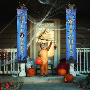 

1 Pair Reusable Lightweight Durable Halloween Decoration Door Banner Door Curtain Hotel