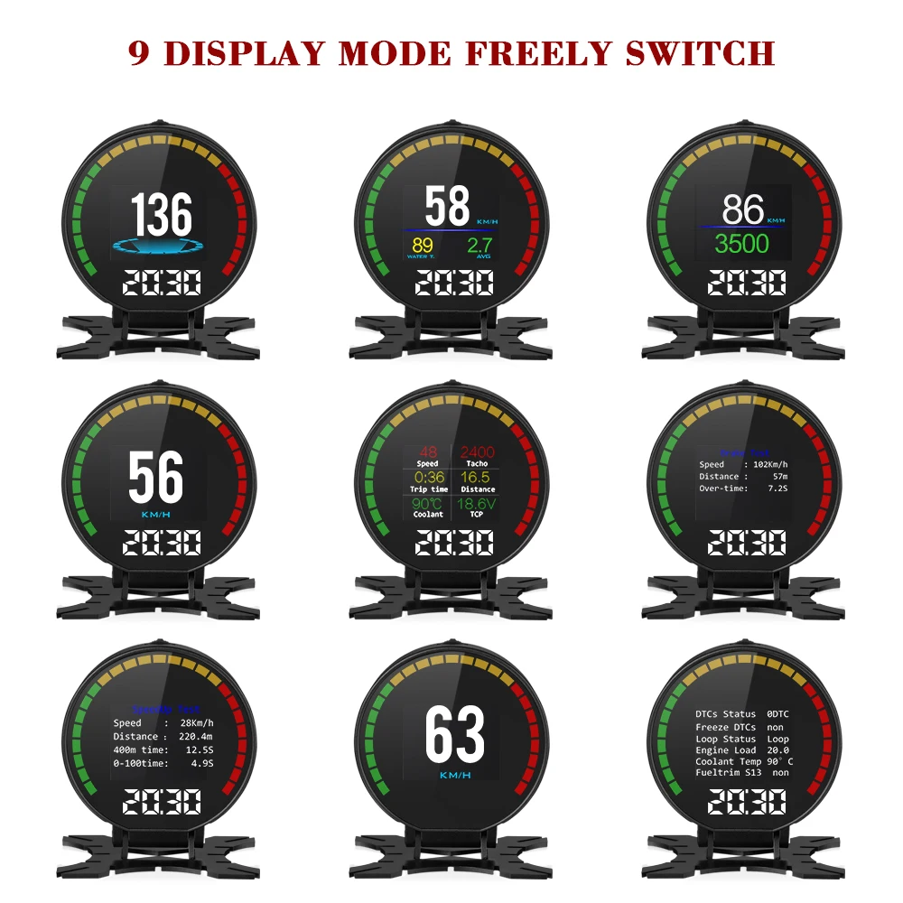 HUD Дисплей P15 Автомобильная электроника OBD 2 OBD2 HUD Дисплей Датчик скорости автомобиля проектор Цифровой измеритель скорости бортовой компьютер