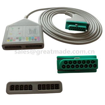 

10-lead ECG cable EKG trunk cable 15pin for fukuda DS8100, DS8200, DS8500