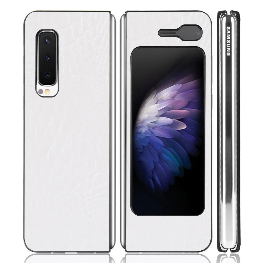 

For Samsung Galaxy Fold Case Crocodile Skin PU Leather Skin Hard Back Cover Case For Samsung Galaxy Fold GalaxyFold Case
