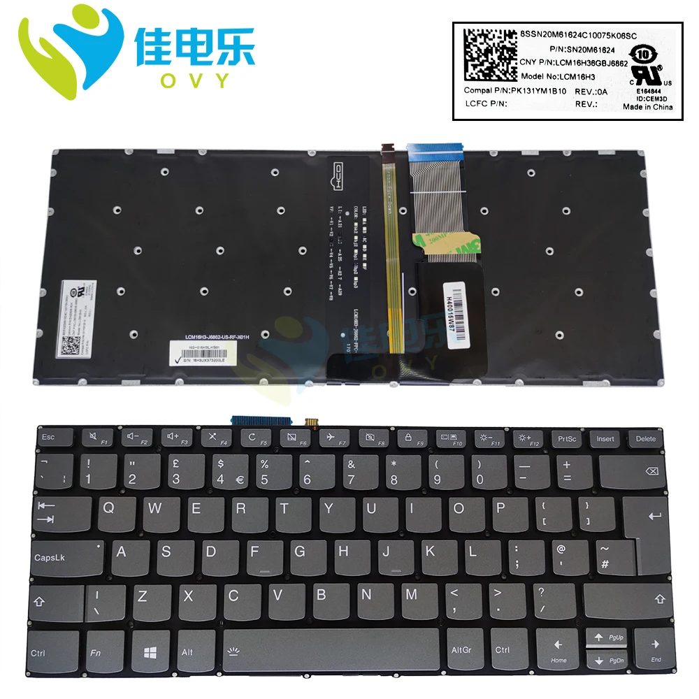 

UK GB Brazil Brazilian Keyboard Backlight For Lenovo IdeaPad 330 14ISK 14IKB 330-14AST 330-14IAP Notebook Keyboards SN20M61624