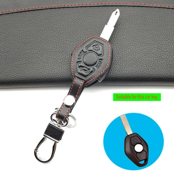 

100% leather car key case key cover for BMW X3 X5 Z3 Z4 3 5 7 Series E38 E39 E46 E83 M5 325i car-covers car keys accessories