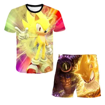 

Baby Boys Clothes Set Summer Kids Baby Sonic T-shirts For Girl Tops Shorts Girls Outfit Teen Clothing Set Kids Children Outfits