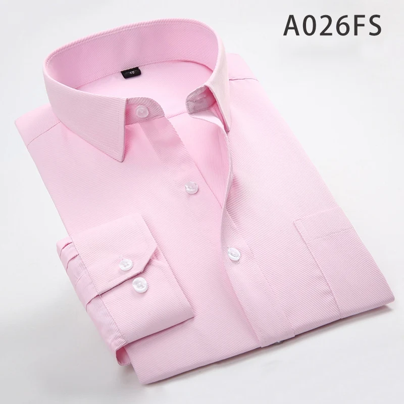 Pink Мужские рубашки masculino Hombre модная однотонная летняя рабочая одежда тонкая мужская одежда умная Повседневная без глажки осень MOOWNUC 4XL 3XL - Цвет: Pink