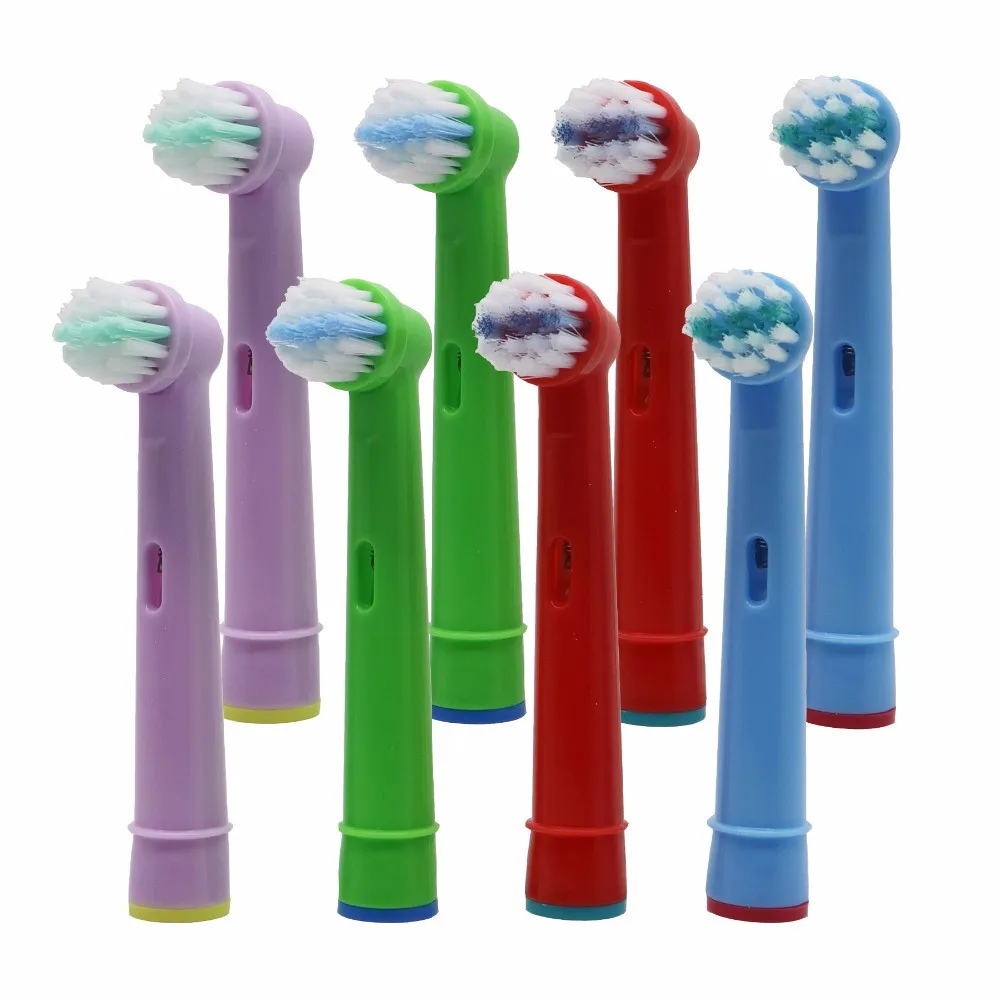 8pcs Replacement Kids Children Tooth Brush Heads For Oral-B Electric Toothbrush Fit Advance Power/Pro Health/Triumph/3D Excel 4pcs replacement kids children tooth brush heads for oral b electric toothbrush fit advance power pro health triumph 3d excel