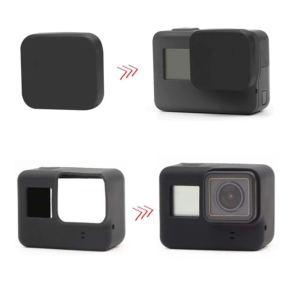 Цветной Защитный Мягкий силиконовый чехол SHOOT для GoPro Hero 7 6 5 черный экшн камеры