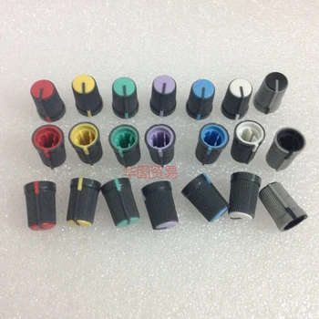 

53pcs Soundcraft mixer half axle potentiometer knob cap / red yellow blue green purple white black 270 degrees audio light knob