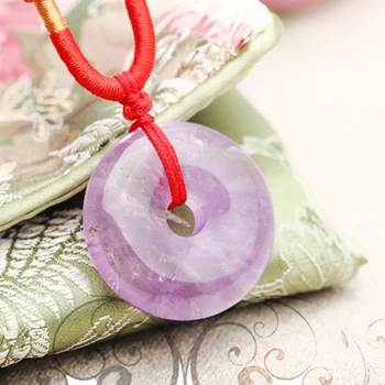 

Light-up Natural Amethyst Ping-Button Pendant