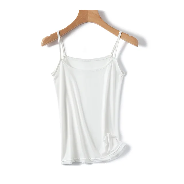 Women Sling Vest Summer Girls Sexy Strap Cotton Camisoles Crop Tops Ladies Sleeveless Sports Yoga Fitness Base Vest Tops Thin White