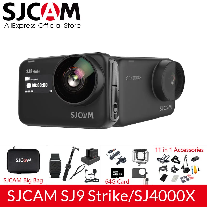 Экшн камера SJCAM SJ9 Series Strike SJ4000X водонепроницаемая 4K 2 4G Wi Fi Спортивная