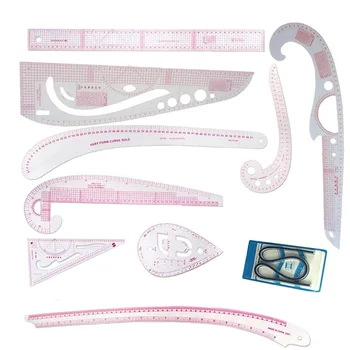 

10 Stlye Fashion Ruler Set Vary Form Curve French Curve Pattern Grading Rulers Curve Stick Pattern Design Ruler Set