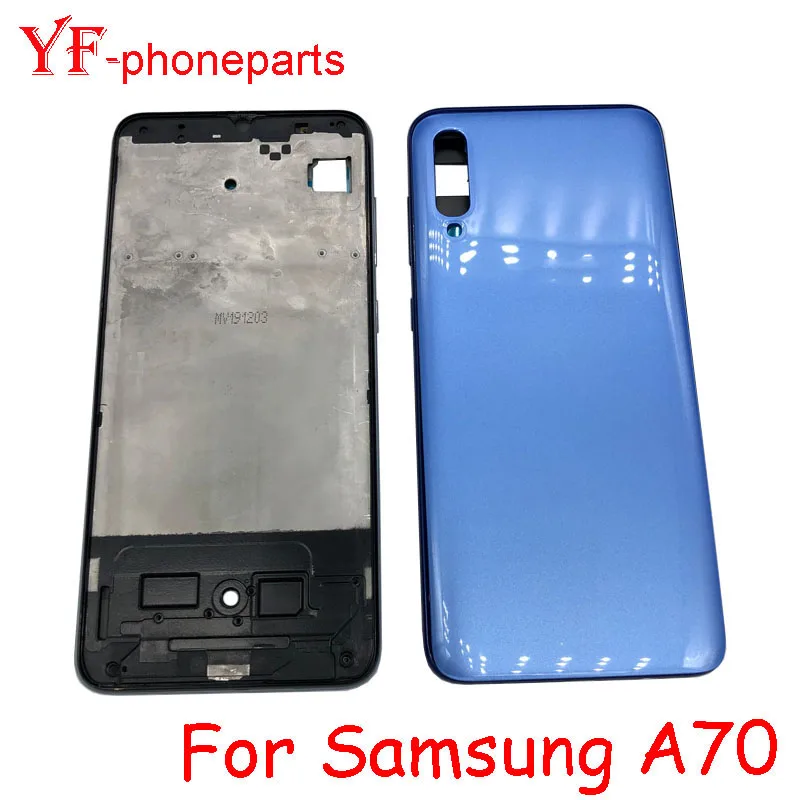 housing mobile phone Middle Frame For Samsung Galaxy A70 A705 Housing Front Frame Middle Frame + Back Battery Cover + Camera Lens Repair Parts mobile phone housings