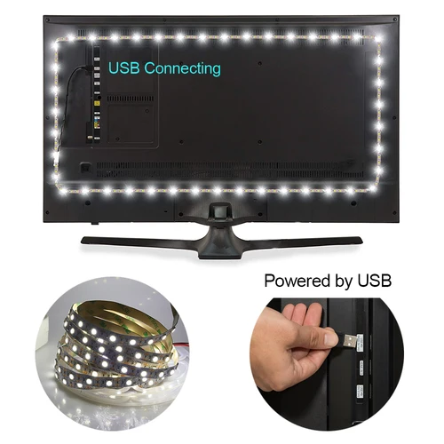 유연한 LED 스트립 라이트, USB 화이트, 웜 화이트, DC 12V, 0.5m, 1m, 2m, 3m, 4m, 5m, 5050 60LED/m 5