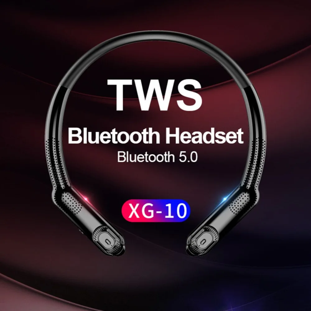 TWS Bluetooth наушники беспроводные с портативной шеей радио XG10 HD стерео беспроводные наушники шумоподавление игра Спортивная гарнитура