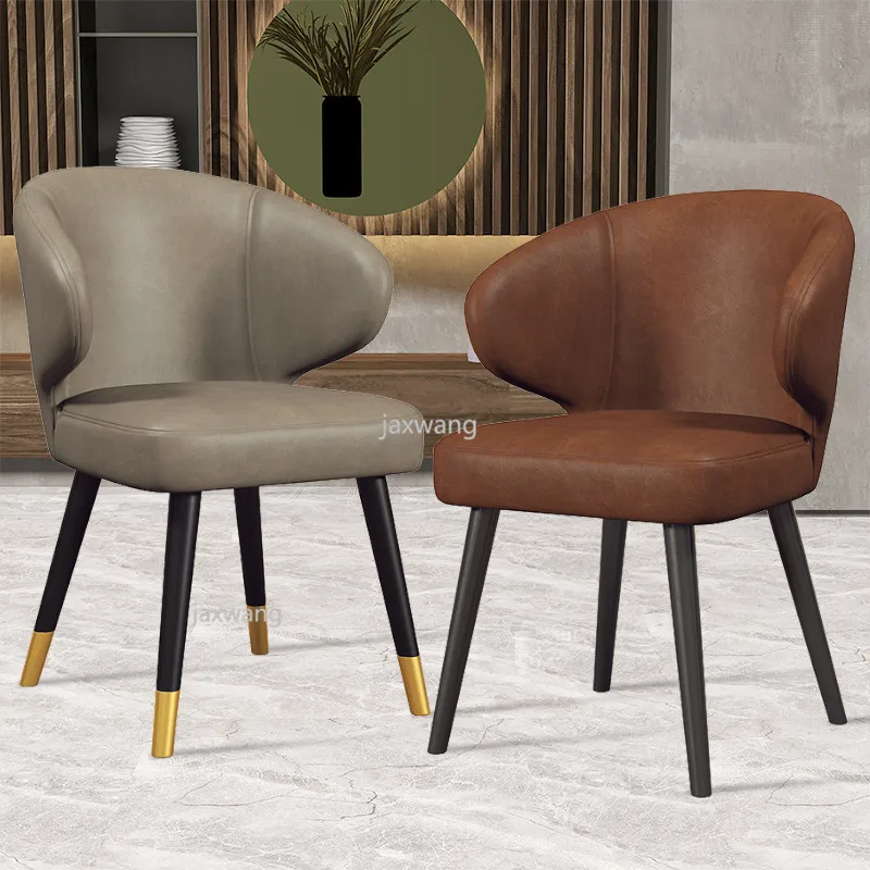 

PU Leather Dining Chair Simple Home Nordic Style Restaurant Back Leisure Chair Creative Ins Style Light Luxury Makeup Chair