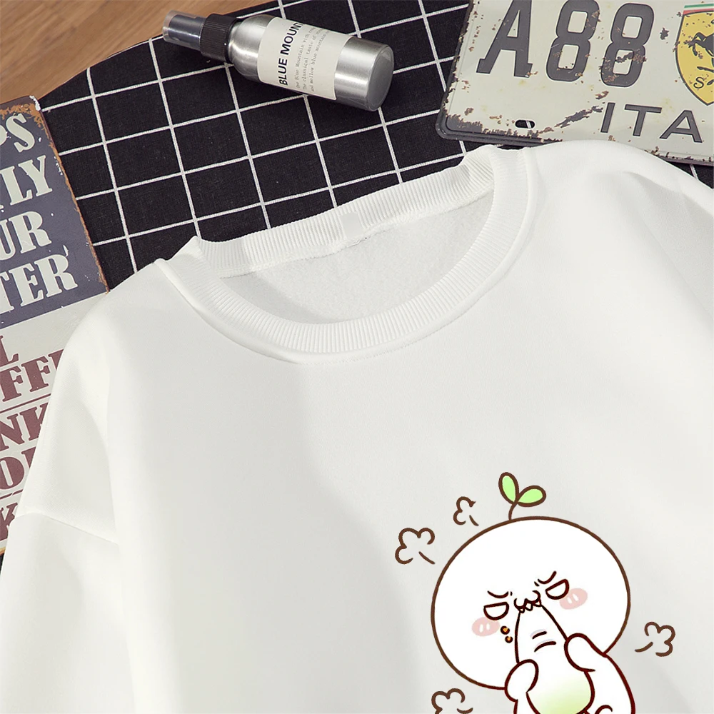 

Women Sweatshirts Kawaii Cartoon Print Pullover Ulzzang Harajuku Funny Graphic Hoodies Winter Long-sleeved O-Neck Korean Clothes
