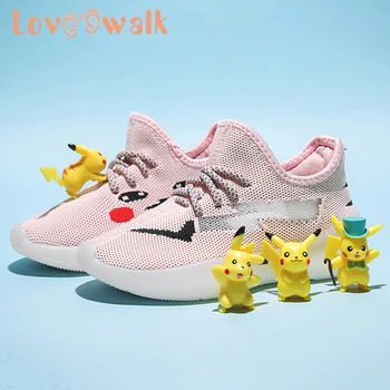 

Fashion Children Shoes Pikachu Summer Boys Sneakers Breathable Mesh Girls Shoes Flying Weave Sports Shoes Casual Kids Sneakers