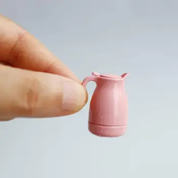 

Dolls House Miniature 1:12 Scale Old Fashioned Kitchen Accessory Metal Kettle - Pink