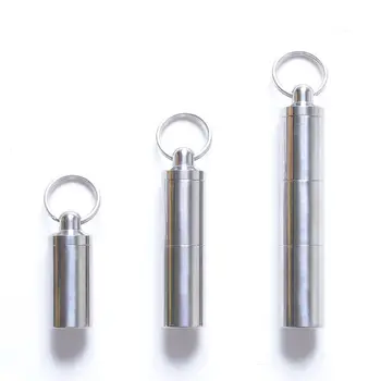 

Mini Titanium Waterproof Double Grid Capsule Bottle Protable Holder Container Moisture-proof Sealed Vial Storage Box