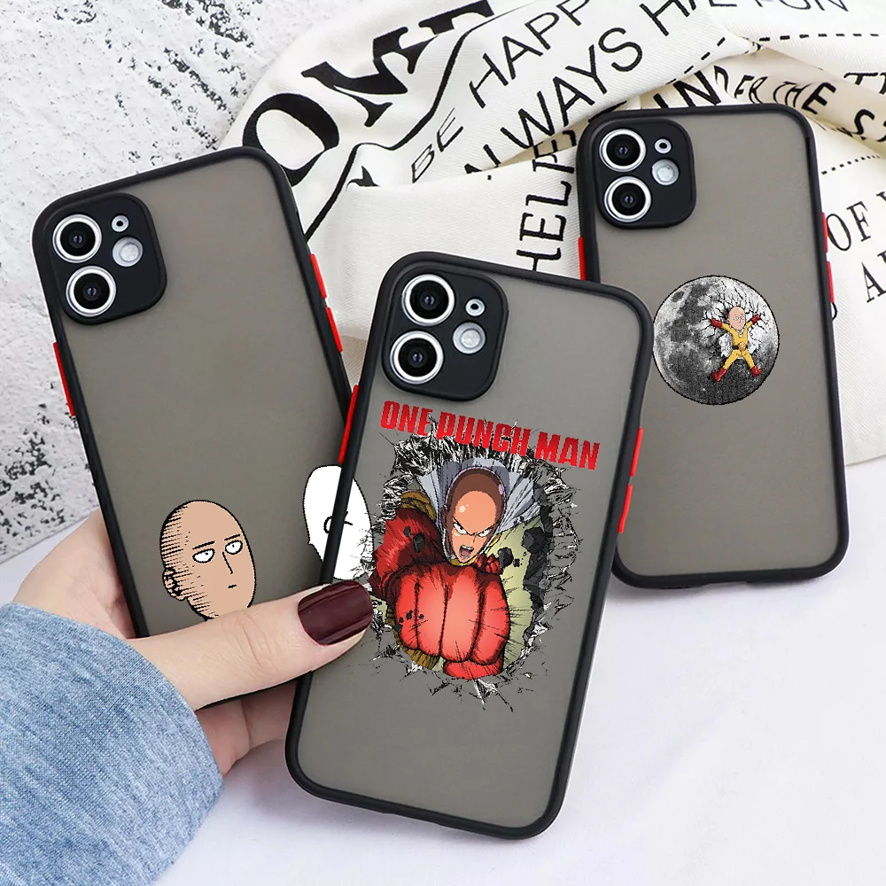 Чехол для телефона с аниме One-Punch Man iphone SE 2020 6 6S 7 8 11 12 13 Mini Plus X XS XR Pro Max прозрачный