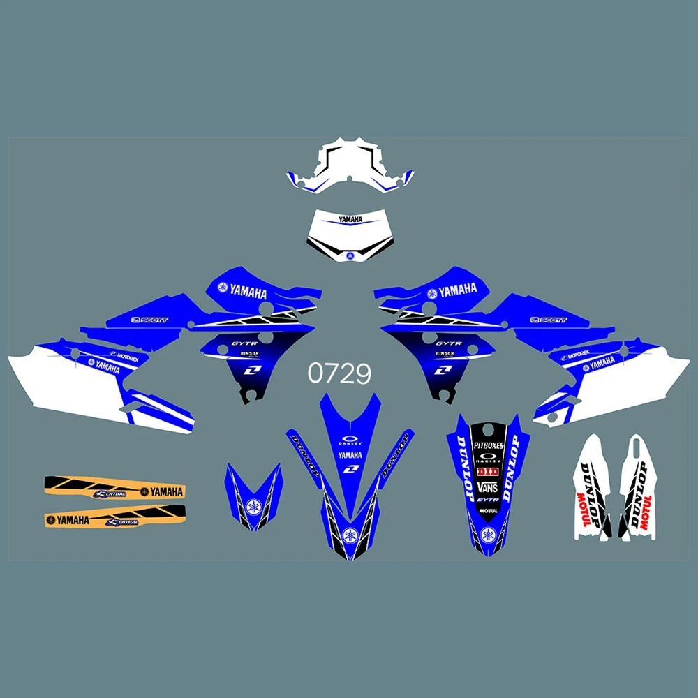

New Full Graphics Decals Stickers Custom Number Name Glossy Bright Stickers For Yamaha WR250F WR 250F WRF250 2015 2016 2017 2018