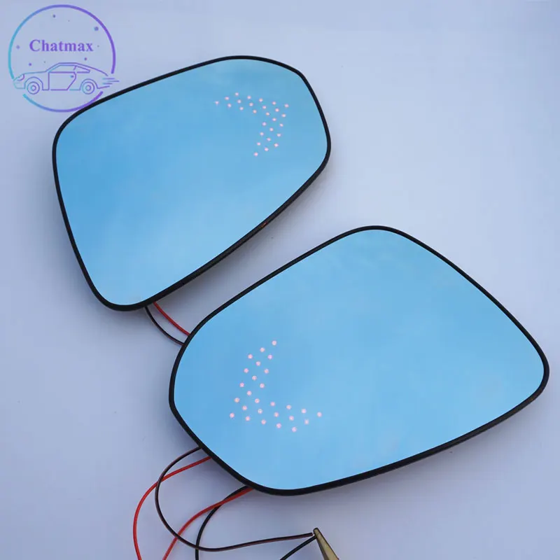 

For Toyota Highlander 09-13 15-18 Refit Demist Car Rearview Mirror Glare Proof Blue Glasses Led Lamp Heated Turn Signal