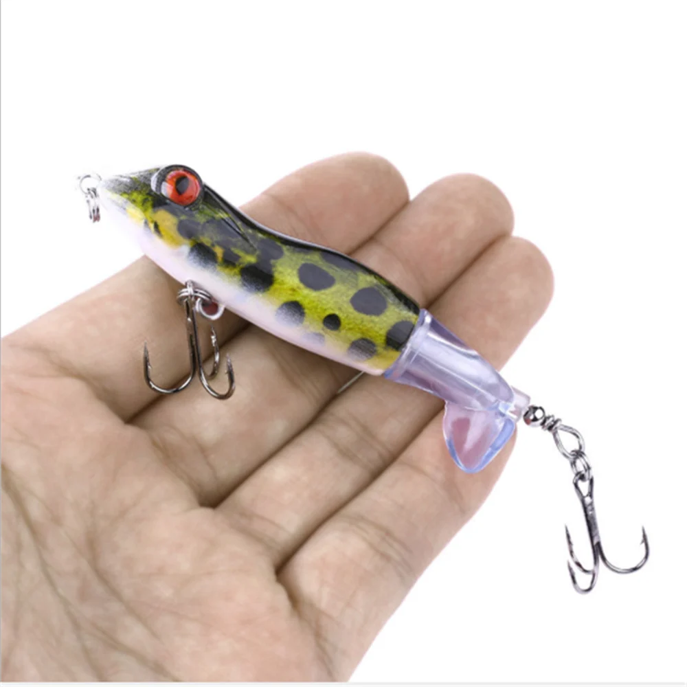  1pcs/Top waters fishing fish lure swim Propeller tractor hard bait 9cm/11g Artificial 3D eyes wobbl