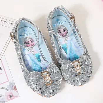 

New Fashion Kids Sandals Hot Snow Queen Princess Girl Sandals Children's Pink Diamond Shoes Students Dance Shoes Size 24-36 B401