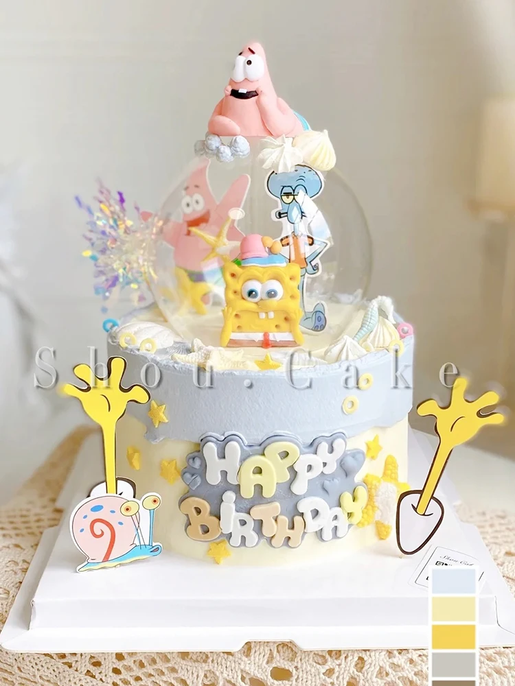 Cake Topper Cake Toppers Cute Sponge Baby Theme Cake Toppers Boy Faovr Birthday Party Supplies Girl Supriseparty Cartoon Baby Shower Cake Decoration Toy