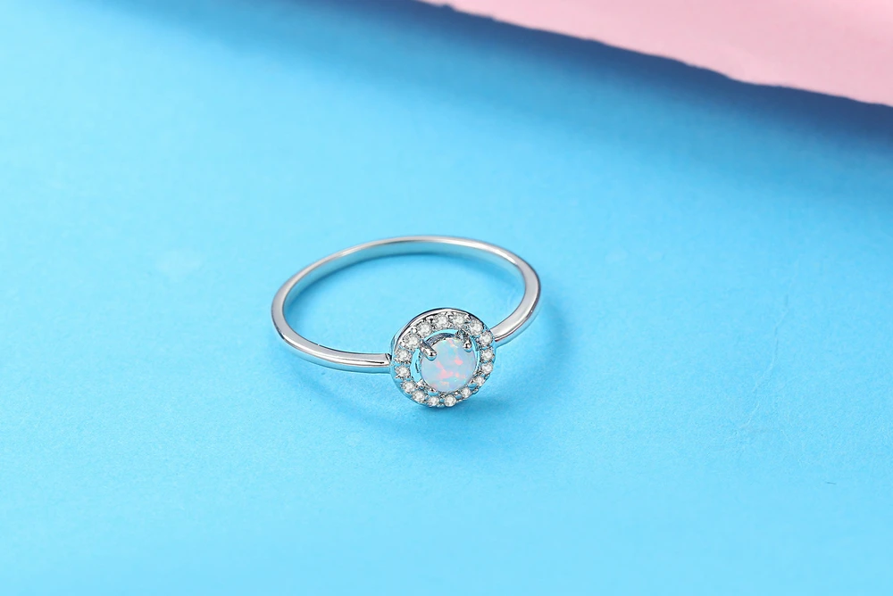 ZHOUYANG Ring For Women 4mm Small OPAL STONE Simple Style Silver Color Finger Ring Fashion Jewelry Gift For Girls ZYR848 ZHOUYANG Ring For Women 4mm Small OPAL STONE Simple Style Silver Color Finger Ring Fashion Jewelry Gift For Girls ZYR848