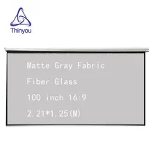 Thinyou 100 inch 16:9 Hand Projector Screen Matte Gray Fabric Fiber Glass 3D HD Wall Mounted Curtain For Home Theater
