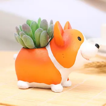 

Small Short-legged Corgi Flower Pots Room Living Room Bedroom Window Sill Bonsai Knick-knacks Ornaments Gift