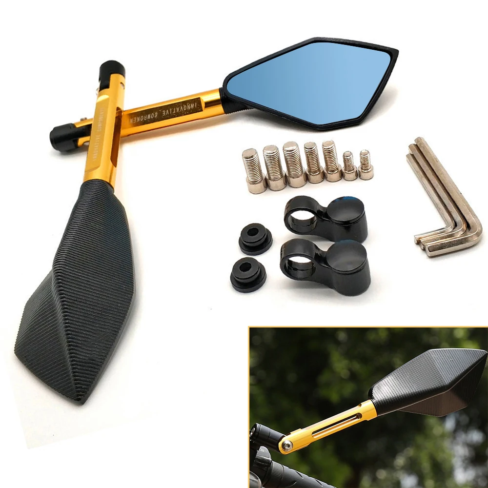 Universal Motorcycle Mirrors Aluminum View Rearview Side Mirror For Kawasaki VERSYS 650 ZG1000 ZRX 1100 1200 11 7R 9 | Автомобили и