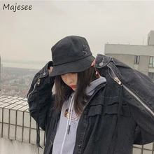 Женские Панамы BF Harajuku, однотонные железные кольца в стиле хип-хоп, корейский стиль, универсальные, элегантные, повседневные, унисекс, женская шляпа, модная, шикарная, Новинка