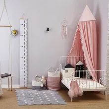 Новая круглая сетка для детской кроватки, москитная сетка, купольная подвесная хлопковая кровать, навес, москитная сетка, занавеска для гамака, декор детской комнаты