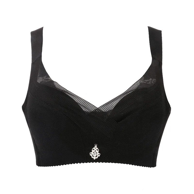 Ultra Thin Push Up Bra Women Push up Vest Bras Wirefree Plus Size Thin Cup Minimizer Floral Crop Top Bh BCD Cup 75-120 Intimates