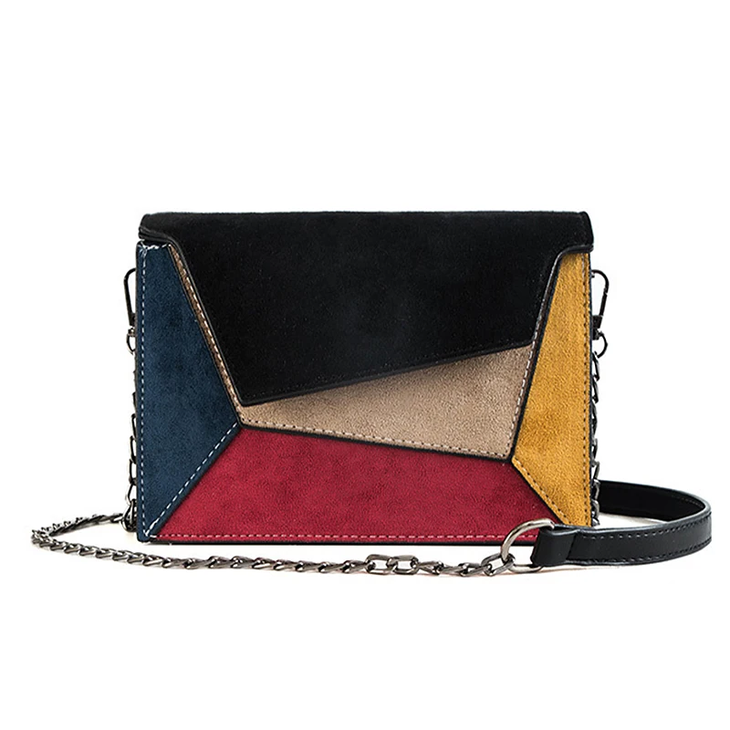

New Design Patchwork Color Women Handbag Flap Cellphone Bag Multi-color Crossbody Bag PU Leather Single Shoulder Bag for Travel