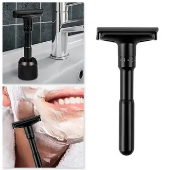 

Men Adjustable Double Edge Shaving Classic Safety Luxurious Black Razor All Metal Blades Commfortable Efficient Shaver
