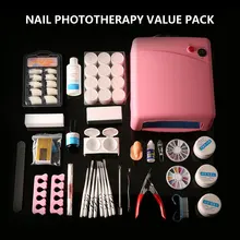 36 Вт набор для ногтей инструменты для дизайна ногтей УФ-светодиодный светильник Сушилка с 12 шт. Набор для гель-лака для ногтей набор инструментов для маникюра Комплект гель-лаков для ногтей