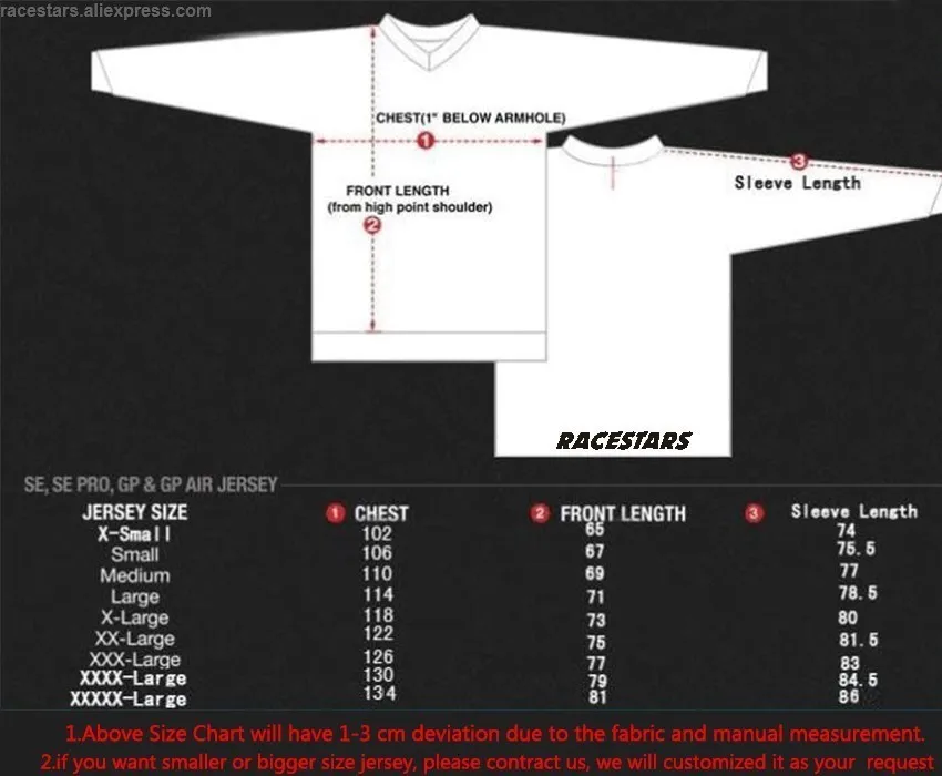 RACESTARS Motocross MTB Jersey Men Motorcycle Mountain Bike Team Downhill Jersey MTB Offroad DH MX Bicycle Long Motorcycle Shirt