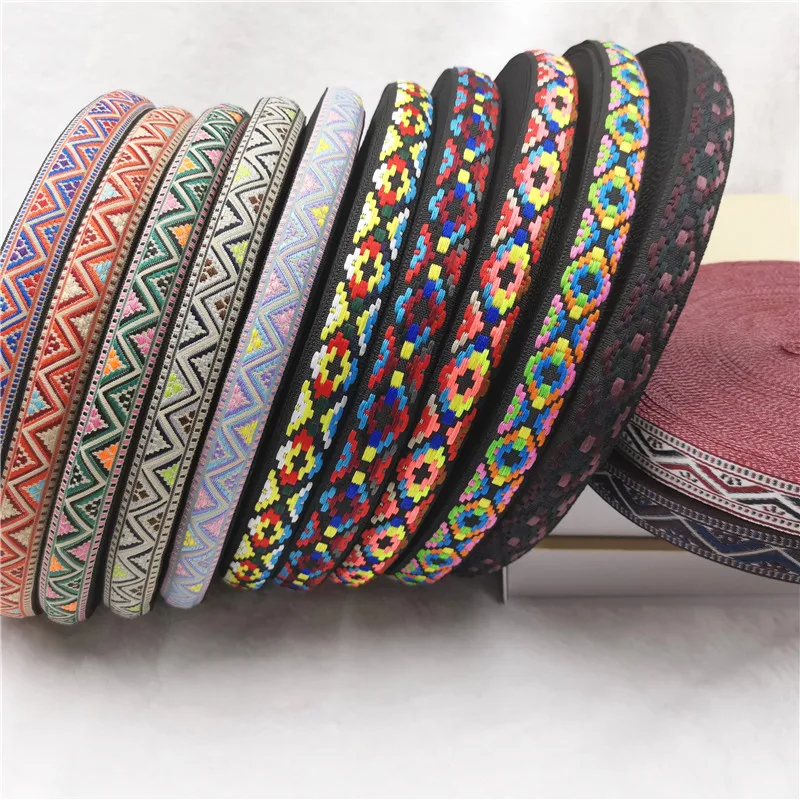 Ribbon Decoration Satin Ribbons Ribbon Supplies DIY Geometric Woven Jacquard Embroidered Ribbons 5 Yards