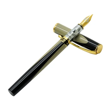 

Luxury Metal Stripe Signature Fountain Pen Business Writing Signing Calligraphy Office School Supplies Stationery