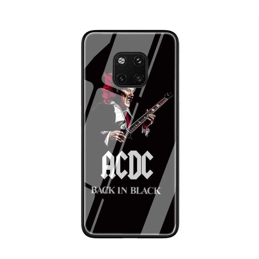 ACDC рок группа закаленное стекло чехол для huawei P10 P20 30 mate 20 Honor 9 10 Lite Pro 7A 8X P Smart